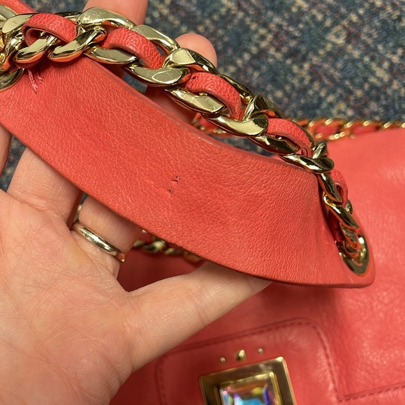 Preloved Juicy Couture jewelled coral leather handbag - Picture 9 of 17